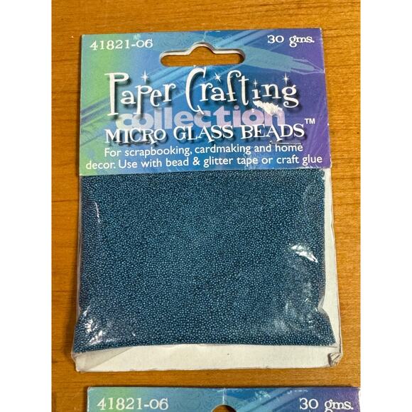 (6) packs of Paper Crafting Micro Glass Beads Red Purple Blue 2 each UNOPENED - Picture 4 of 7